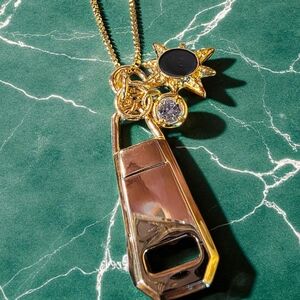 SALE!! Unique Gold and Black Pendant Necklace